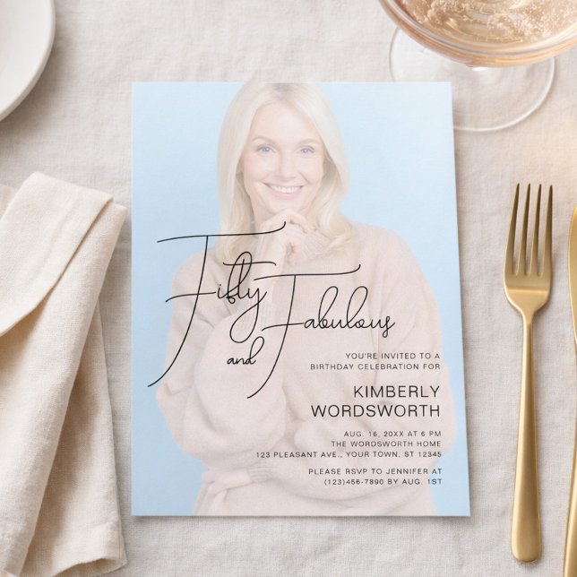 Invitación Fifty and Fabulous Photo 50th Birthday Party (Subido por el creador)