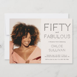 Invitación Fifty and Fabulous Photo 50th Birthday Party
