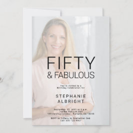 Invitación Fifty and Fabulous Photo 50th Birthday Party Invit