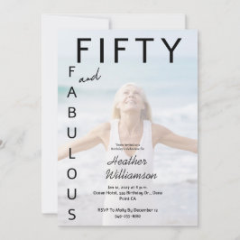 Invitación Fifty and Fabulous Photo 50th Birthday Party Invit