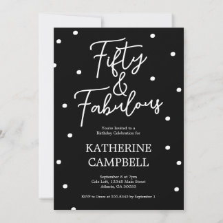 Invitación Fifty and Fabulous Script 50th Birthday