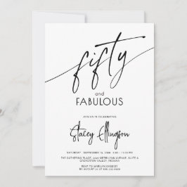 Invitación Fifty and Fabulous Script 50th Birthday Party