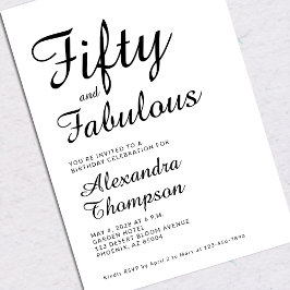 Invitación Fifty and Fabulous Script 50th Birthday Party