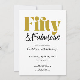 Invitación Fifty & Fabulous 50th Birthday Invitation