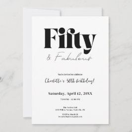 Invitación Fifty & Fabulous 50th Birthday Invitation