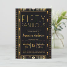 Fifty & Fabulous Chic Black Gold Vintage Art Deco