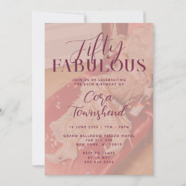 Invitación Fifty & Fabulous Dress Photo 50th Birthday