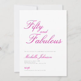 Invitación Fifty & Fabulous Pink 50th Birthday Party Invitati