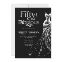 Fifty Fabulous Silver Dress Black 50th Birthday