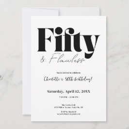 Invitación Fifty & Flawless 50th Birthday Invitation