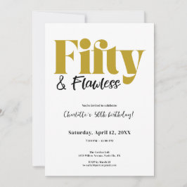 Invitación Fifty & Flawless 50th Birthday Invitation