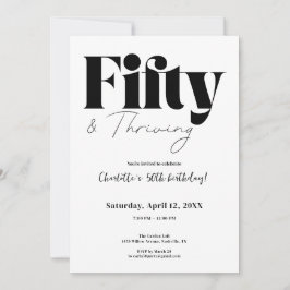 Invitación Fifty & Thriving 50th Birthday Invitation
