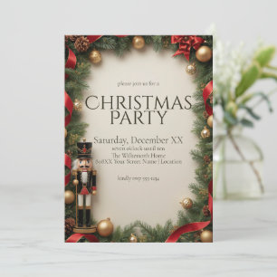 Invitación Figura de Cascanueces y Fiesta de Navidad con Guir