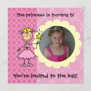 Invitación Figura de encargo princesa Invitation del palillo