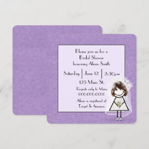 Invitación Figura de palo Novia para ducha de novia