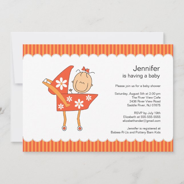 Invitación Figura del soporte para bebés Baby Shower Invitaci (Anverso)