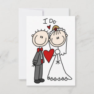 Invitación Figura Palo Personas Novias y Boda de Groom