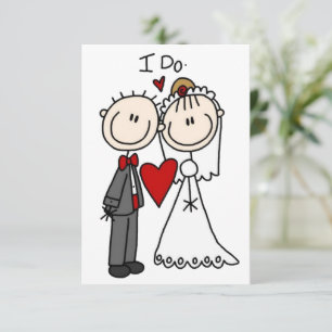 Invitación Figura Palo Personas Novias y Boda de Groom