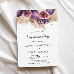 Invitación Figuras Púrpuras y Pampas de Trendy Beauty