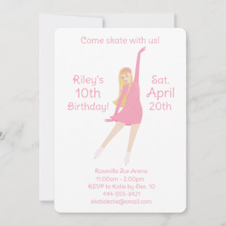 Invitación Figure Skater Invitation (Pink)
