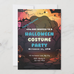 Invitación Fijación de la Halloween de las calabazas de Sun B