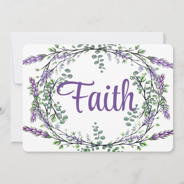 Invitación Fila acuarela Lavender Eucalyptus romántico (Anverso)