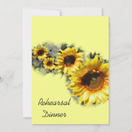 Invitación Fila de girasoles Jardín Boda Ensayo Cena