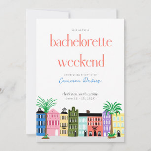 Invitación Fila del Arcoíris Charleston Itinerario de Despedi