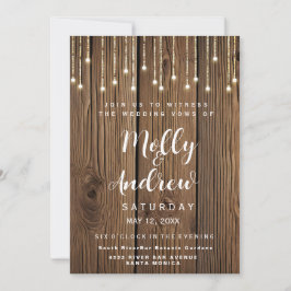 Invitación Filas rusticas de luces fiesta/boda CARD INVITE