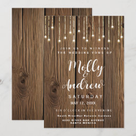 Invitación Filas rusticas de luces fiesta/boda CARD INVITE