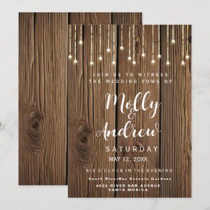 Invitación Filas rusticas de luces fiesta/boda CARD INVITE