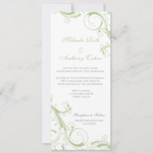 Invitación Filigree Swirl Greenery