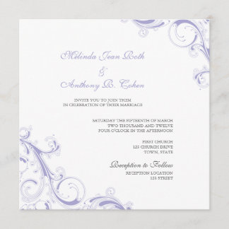 Invitación Filigree Swirl Lavender