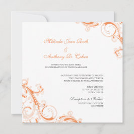 Invitación Filigree Swirl Naranja