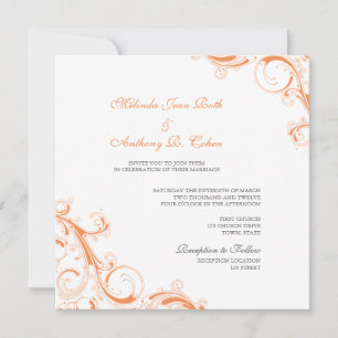 Invitación Filigree Swirl Naranja