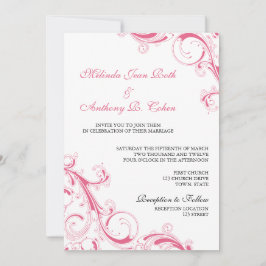Invitación Filigree Swirl Pink