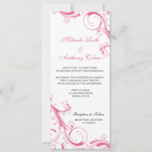 Invitación Filigree Swirl Pink
