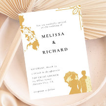 Invitación filipina a la Boho Filipinas a la boda 