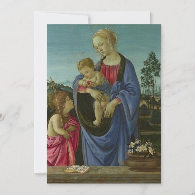 Invitación Filippino Lippi - La Virgen y el Niño con San  (Anverso)