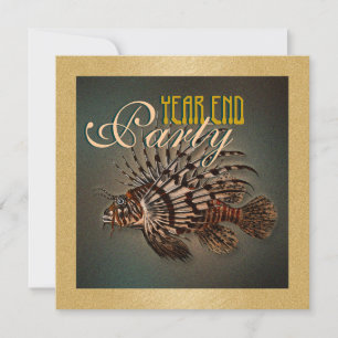 Invitación "fin de año" pescado marino elegante