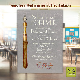 Invitación Fin de clases para siempre Ropa vintage de retiro 