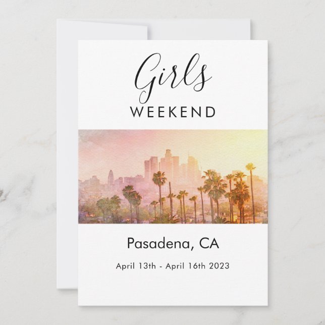 Invitación Fin de semana chica La Bachelorette Trip (Anverso)
