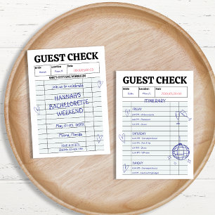 Invitación Fin de semana de Bacheloret escrito a mano por Ret