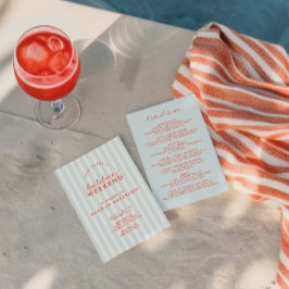 Invitación Fin de semana de Bachelorette Azul Retro Moderno