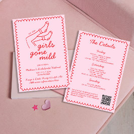 Invitación Fin de semana de Bachelorette con mano suave