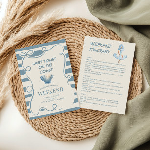 Invitación Fin de semana de Bachelorette de Blue Bow Nautical