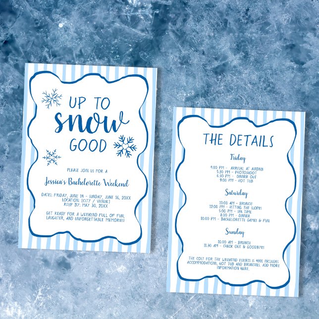 Invitación Fin De Semana De Bachelorette De Invierno Hasta La (Winter Bachelorette Weekend Up To Snow Good Invitation)