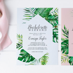 Invitación Fin de semana de Bachelorette de Palm Tropical Sal