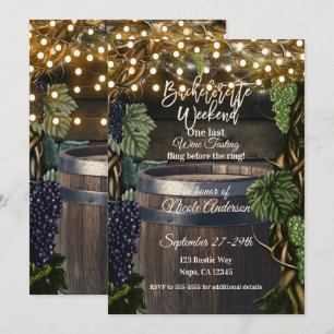 Invitación Fin de semana de Bachelorette de Violeta de Madera