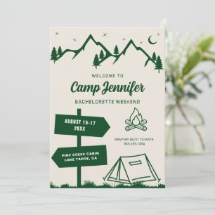 Invitación Fin de semana de Bachelorette en el campamento de 